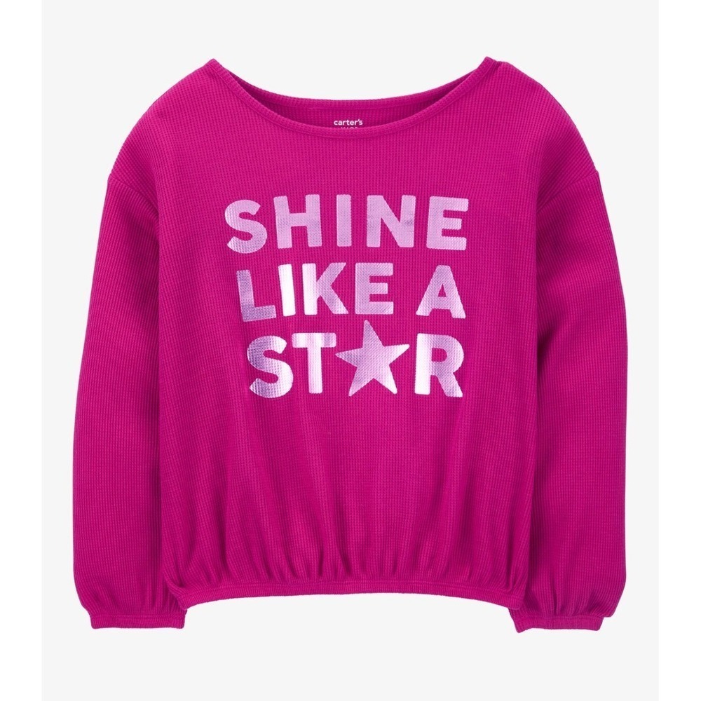 Carters Girls Pink  Long Sleeve Shine Like A Star Sweatshirt Size 6 6X